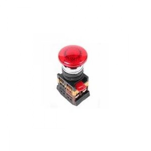 Кнопка AELA-22 Грибок d22мм красный неон/240В 1з+1р