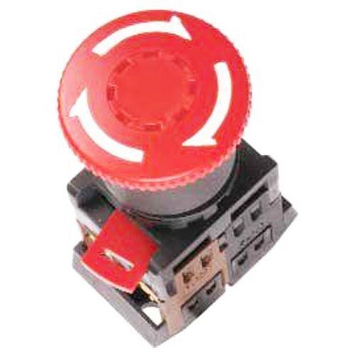 Кнопка ANE-22 Грибок с фиксацией d22мм красный неон/240В 1з+1р