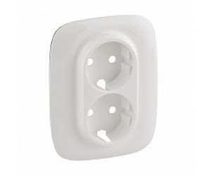 754955 Лицевая панель для 2-м розетки бел. с/з ALLURE