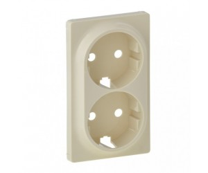 754951 Лицевая панель для 2-м розетки слон.кость с/з LIFE