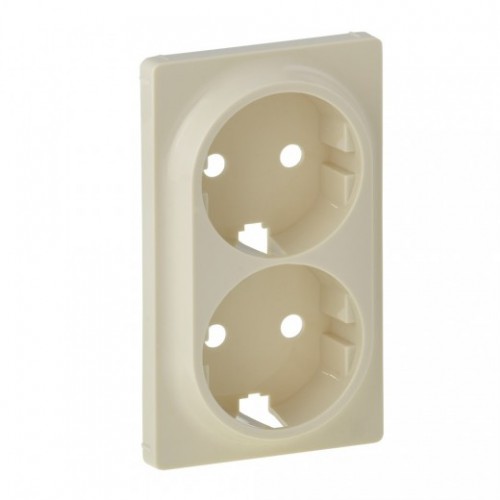 754951 Лицевая панель для 2-м розетки слон.кость с/з LIFE 754951 Лицевая панель для 2-м розетки слон.кость с/з LIFE