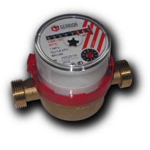 Счетчик г/воды СВК-15Г (унив) (красн)