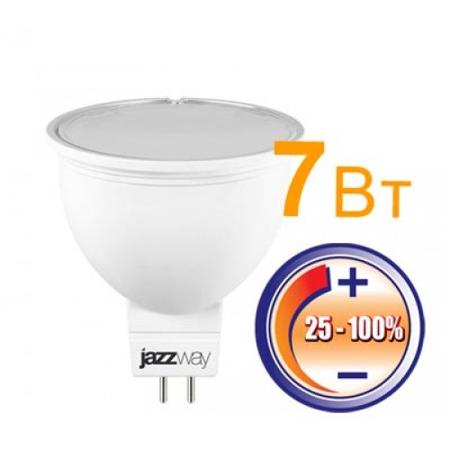 Лампа светодиодная PLED-DIM JCDR 7Вт 3000К 500Лм GU5.3 Jazzway