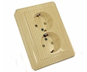 РС16-255-78 Розетка 2-м с з/к С/У защ.шт.сосна Вессен59 (96734)