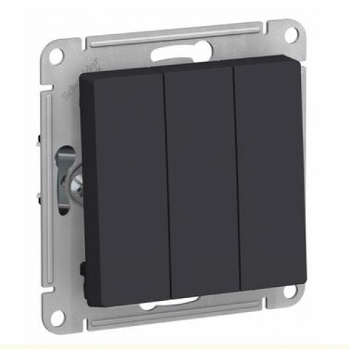 Атлас ATN001031 Механизм выкл. 3-клавишный схема 1+1+1, 10АХ карбон Атлас ATN001031 Механизм выкл. 3-клавишный схема 1+1+1, 10АХ карбон