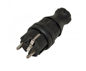 Вилка прямая каучук с ушком 2Р+Е 16А 250В IP44 TANGO