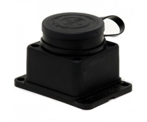 Розетка 1м с заглушкой каучук 2Р+Е 16А 250В IP44 TANGO